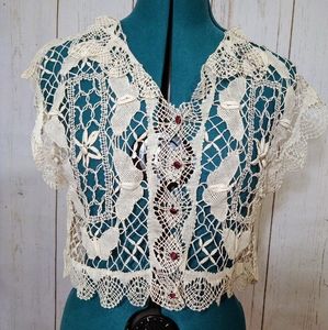 Crocheted shrug jacket coverup
